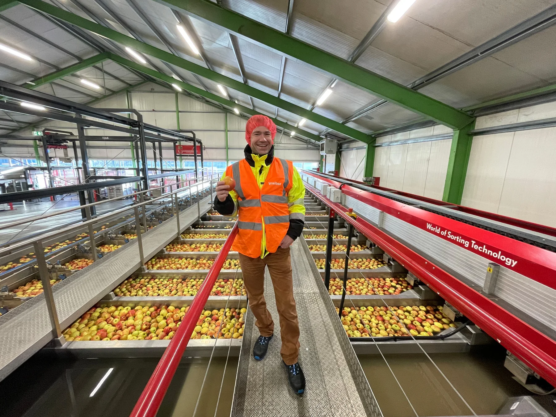Appelsorteerlijn in een productieomgeving
